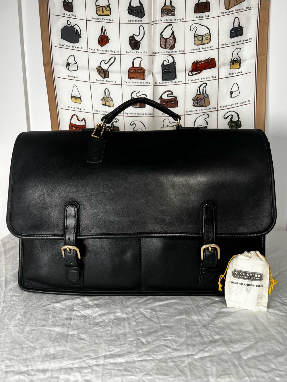 VTG Coach Black Leather Lexington Briefcase 8006 Made in USA with Paperwork